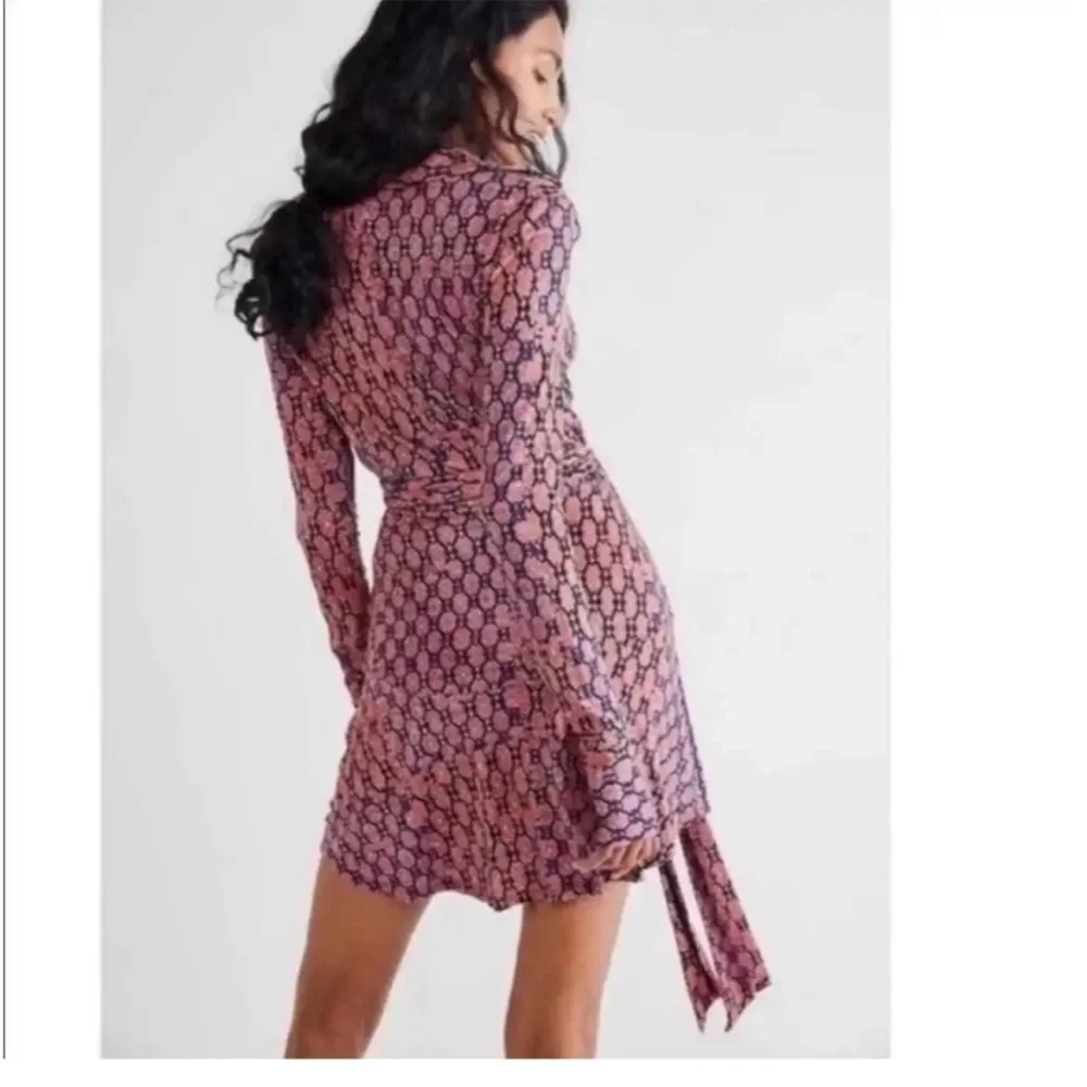Free People Rhetta Wrap Dress in Dark Combo Size XSmall